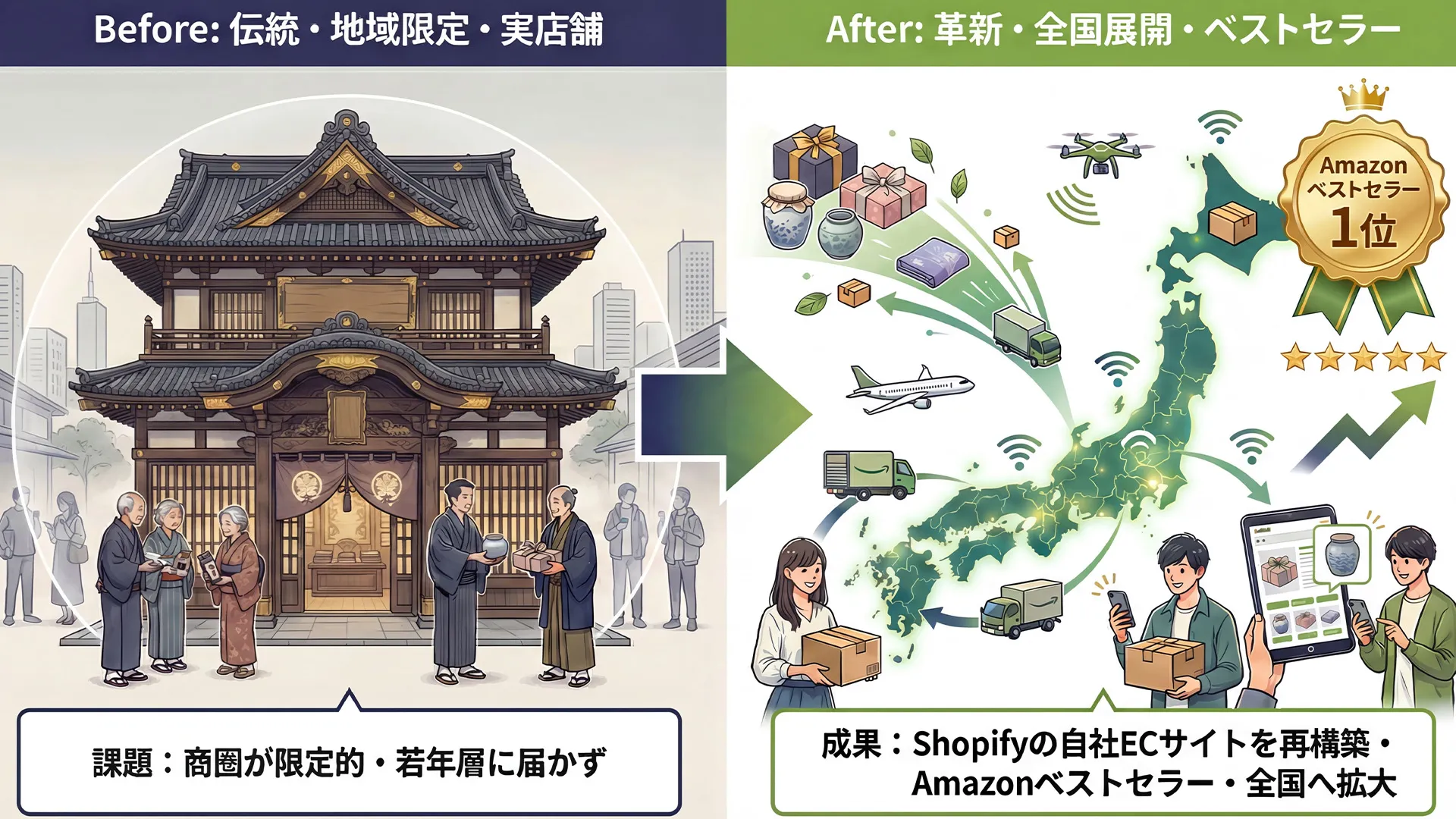 食品メーカーでShopify ECサイトの運用とAmazon出品と組み合わせたノーサイドの事例紹介