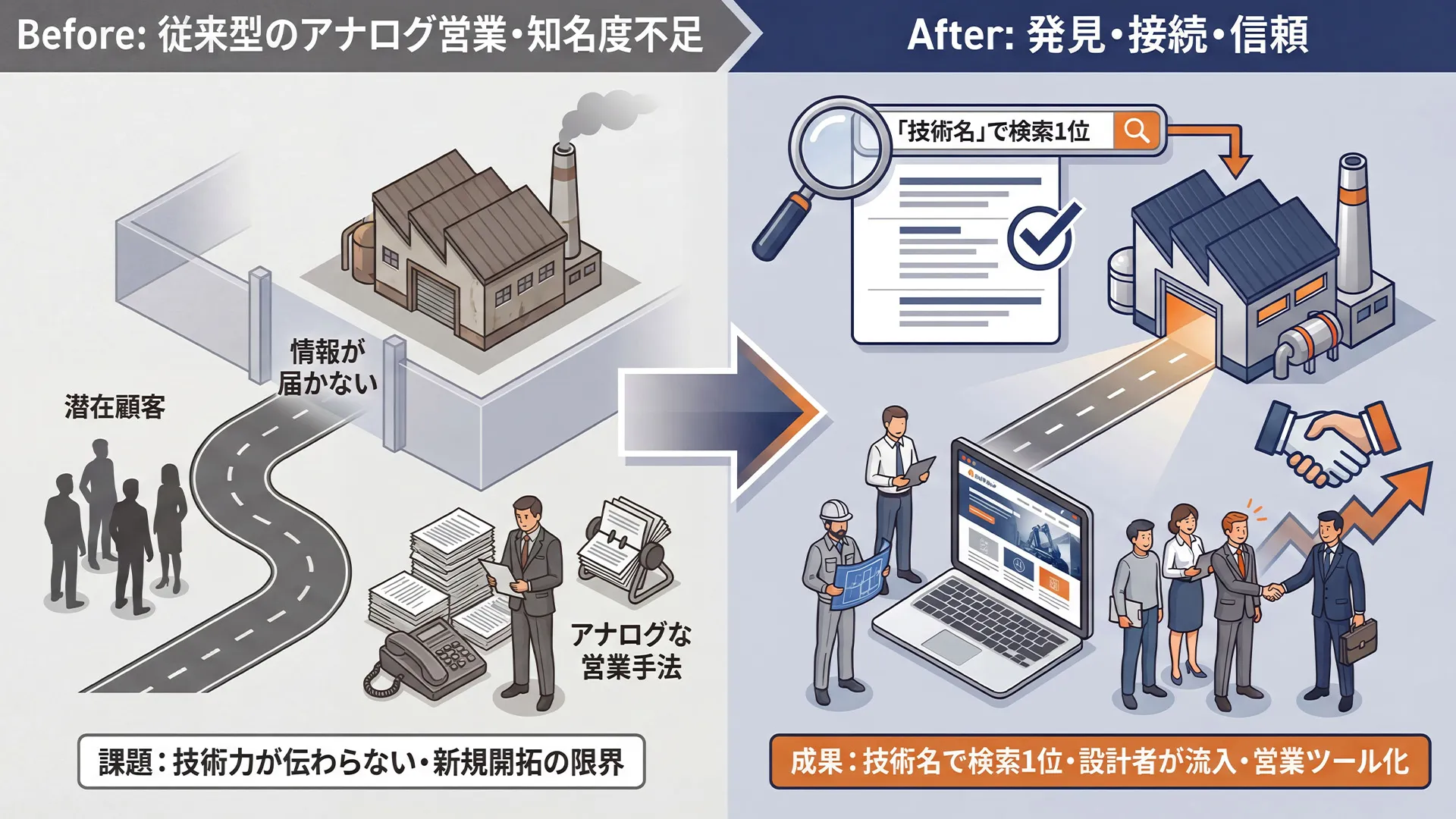 B2B製造業の専門メディアを作成し、リターゲティング広告を出稿したノーサイドの事例紹介