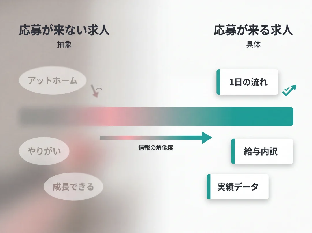 応募が来る求人と来ない求人の情報解像度比較