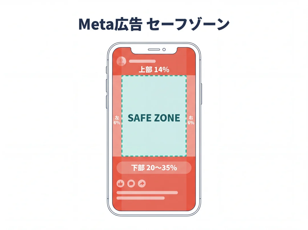 9:16画面のセーフゾーンとUI被り領域の図解