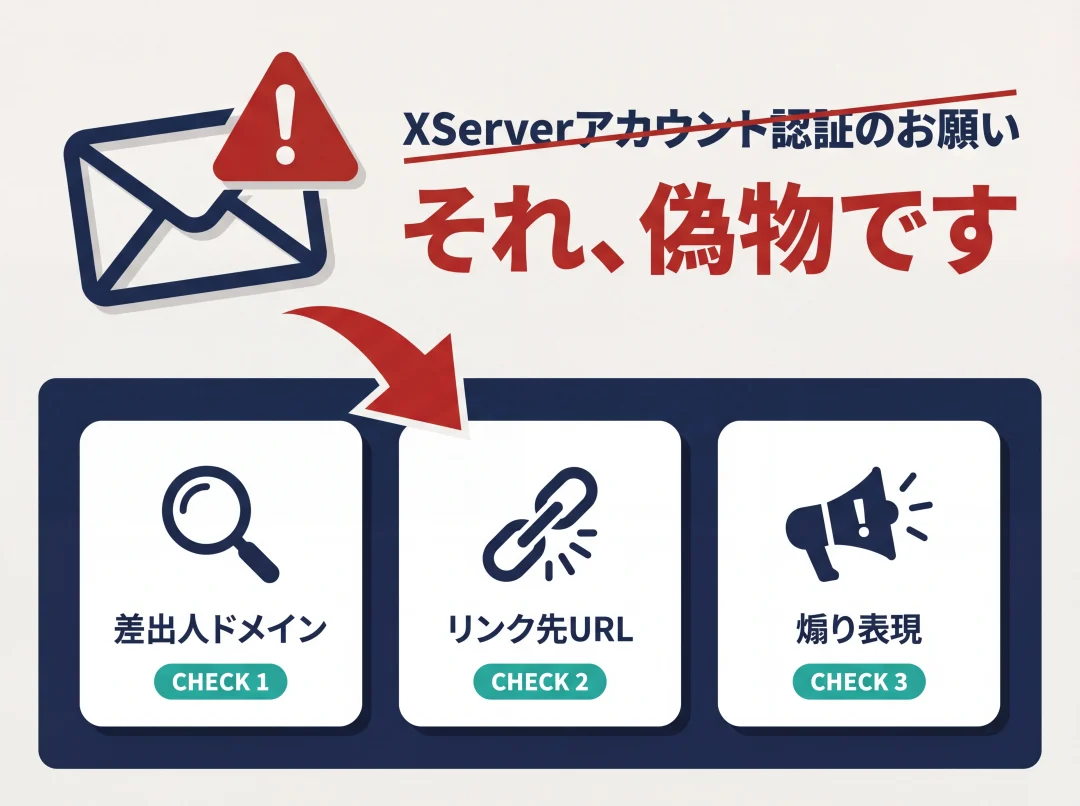 XServer認証メール詐欺を見破る3つの判定基準