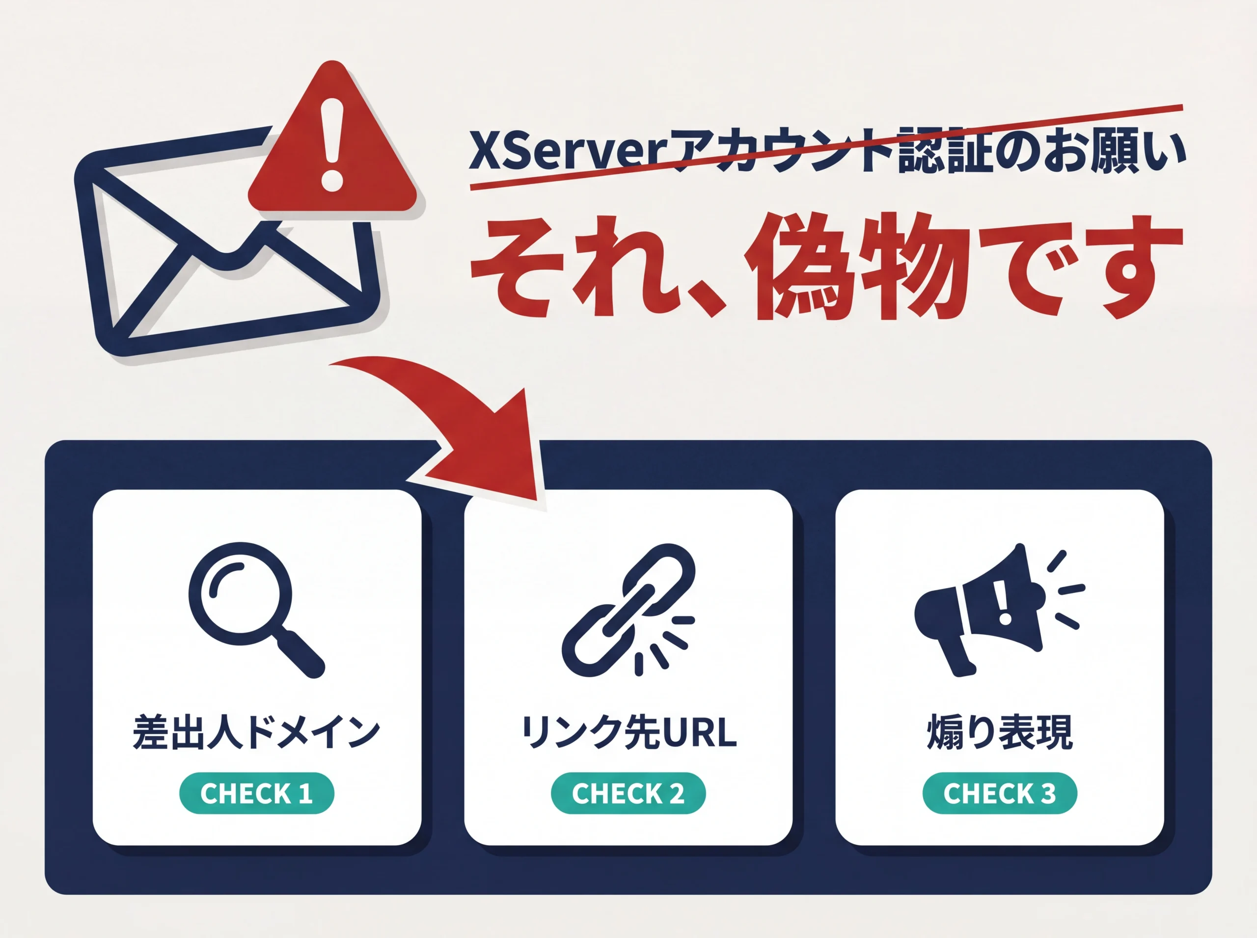 XServer認証メール詐欺を見破る3つの判定基準