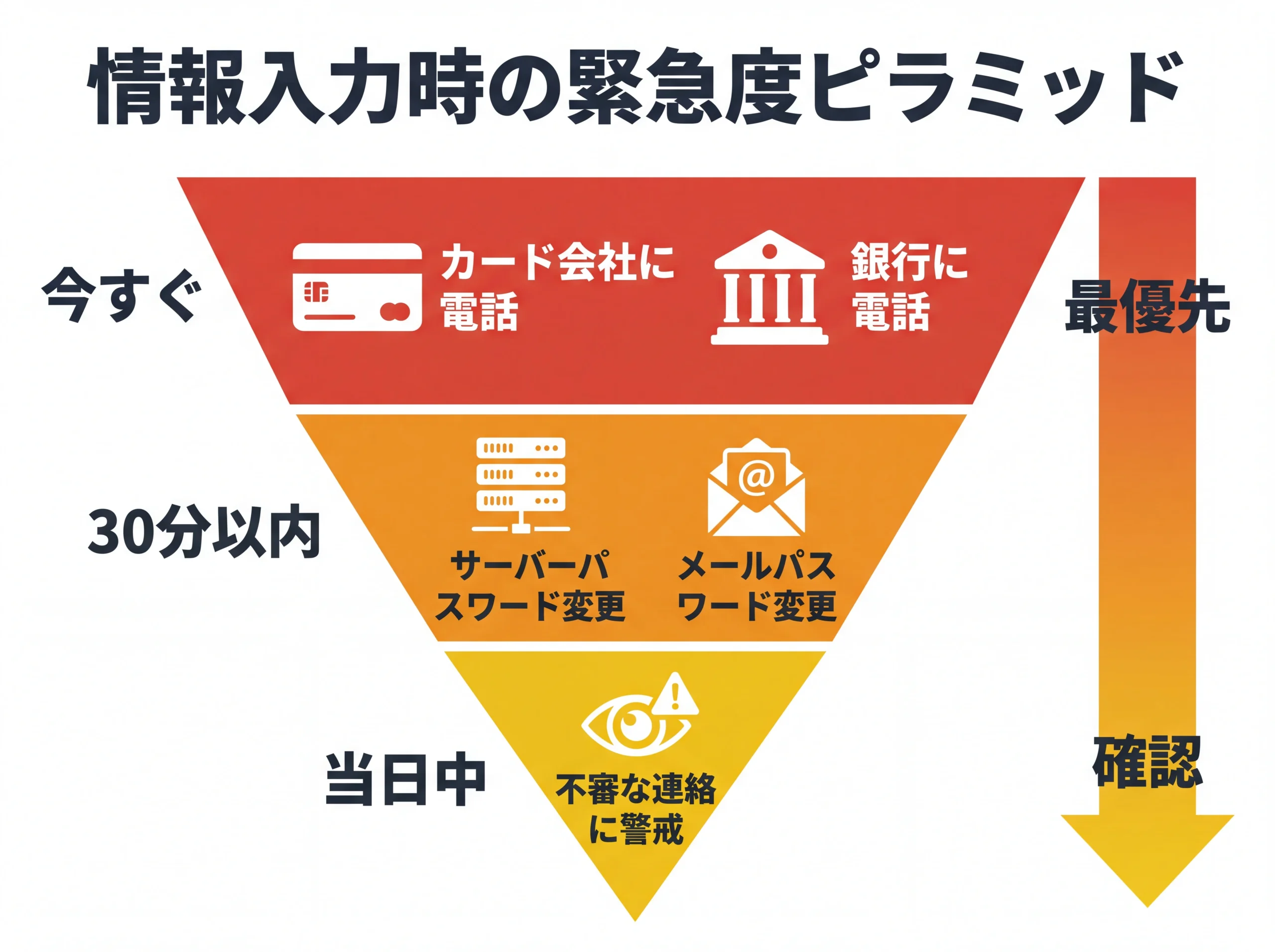 情報入力後の緊急対応ピラミッド図