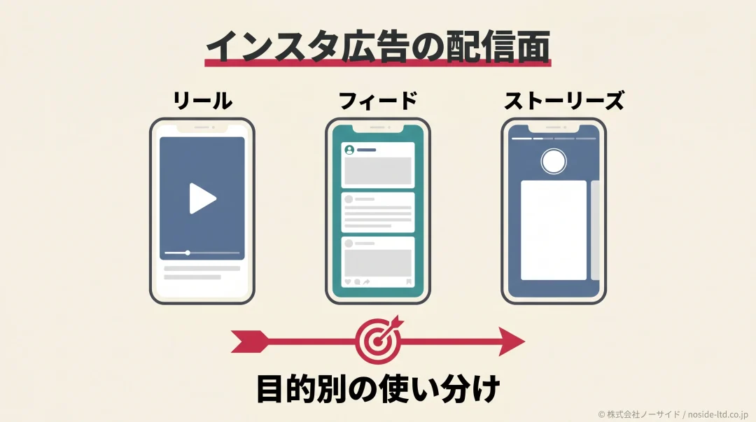 インスタ広告3配信面の使い分け表紙
