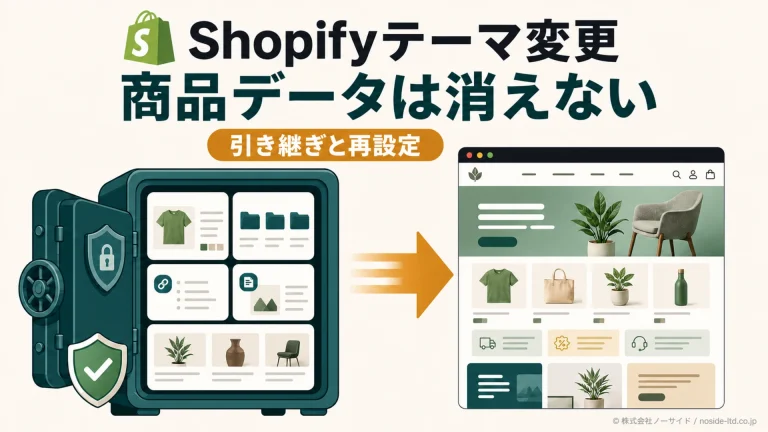 Shopifyテーマ変更の引き継ぎ図