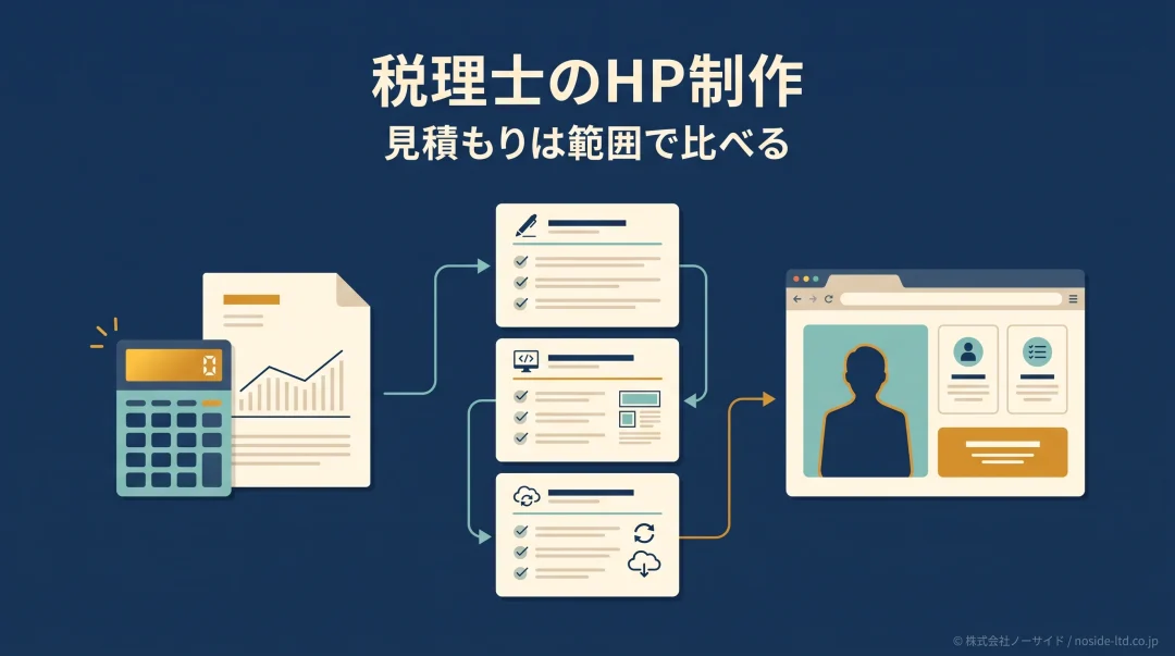 税理士サイトの見積もりで制作範囲を比べる