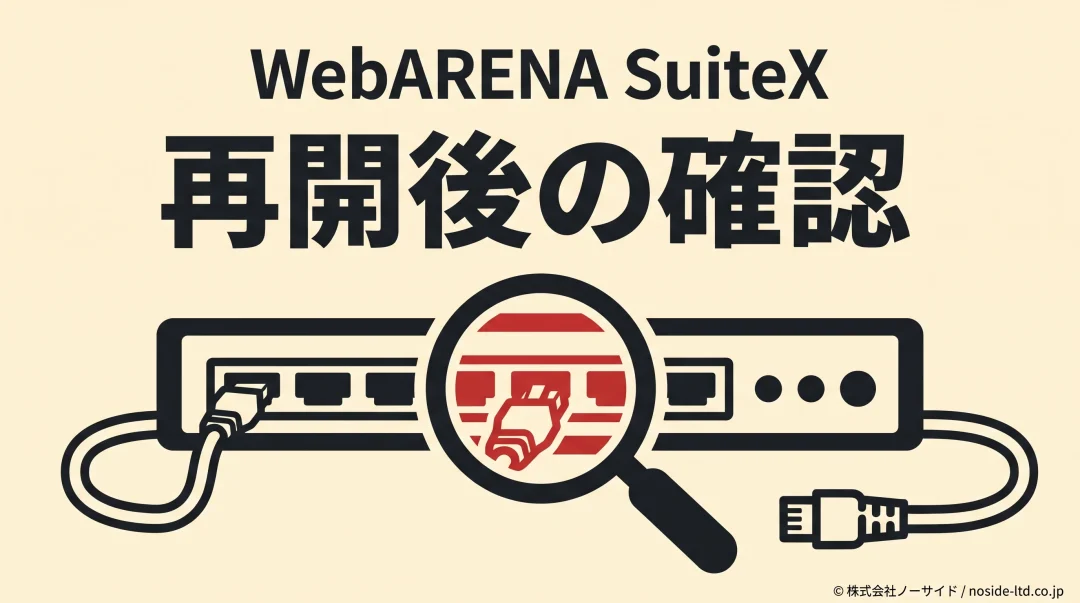 WebARENAの再開後にサイトを点検するイメージ
